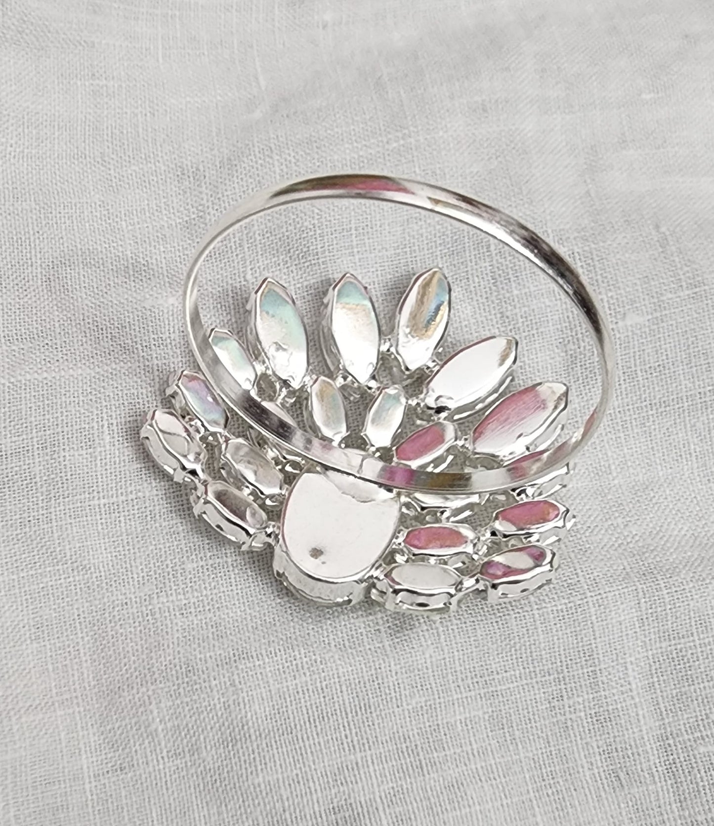 Napkin Rings Clear Glass Rhinestone Set of 4 Elegant Bling