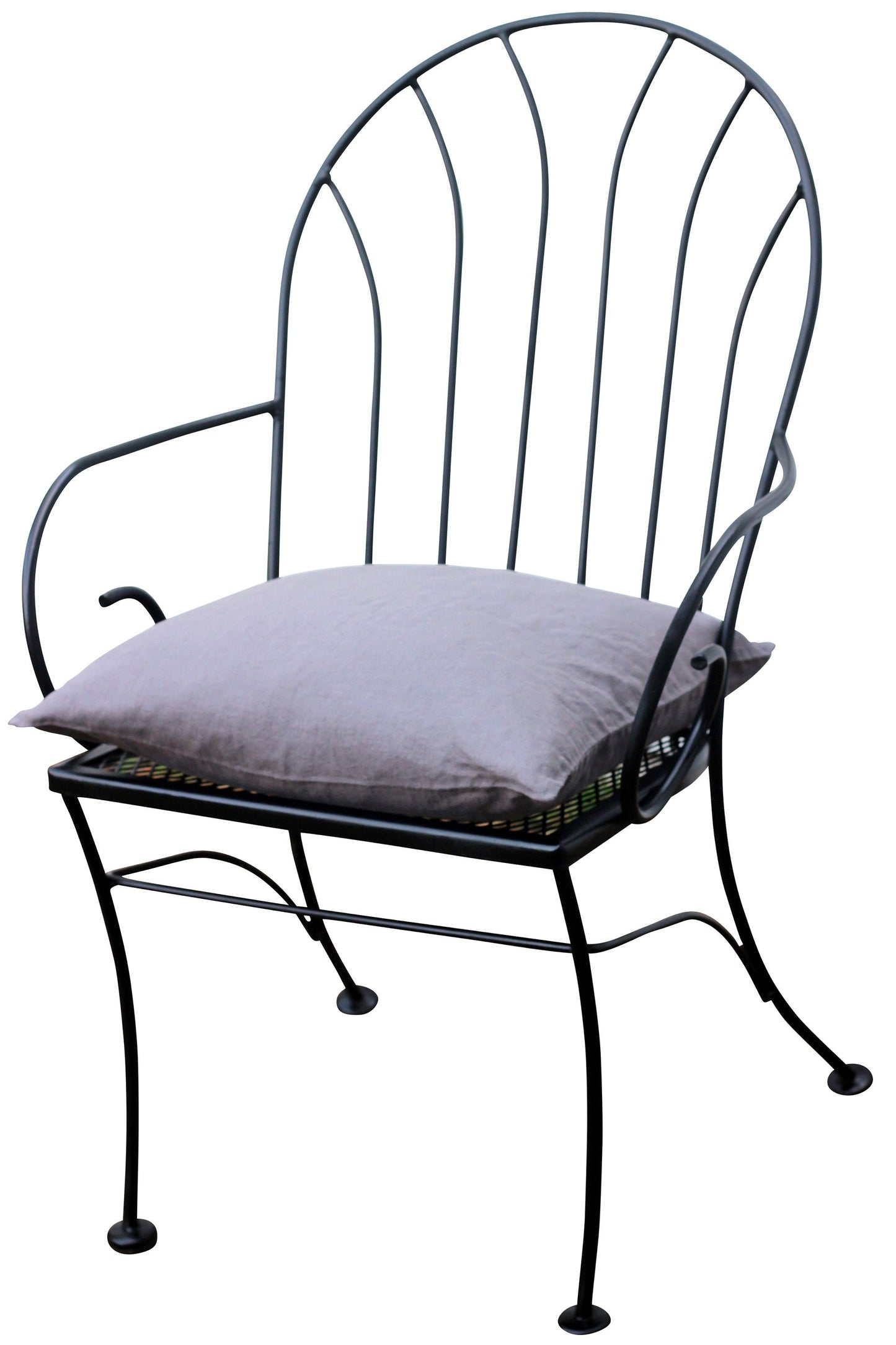 Square Dining Chair Cushion Cover, 100% Linen Gray