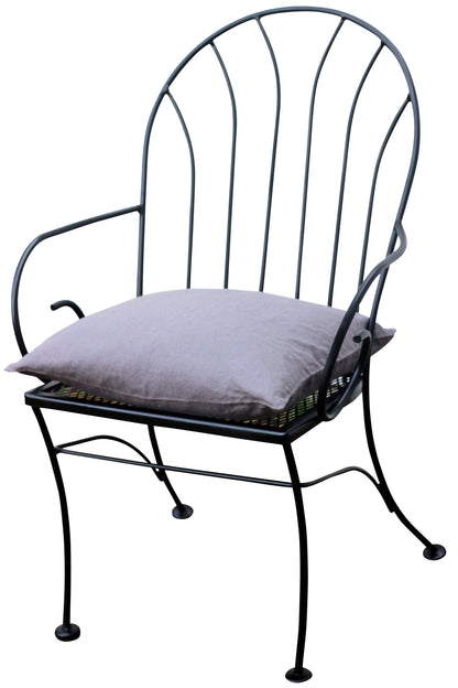 Square Dining Chair Cushion Cover, 100% Linen Gray