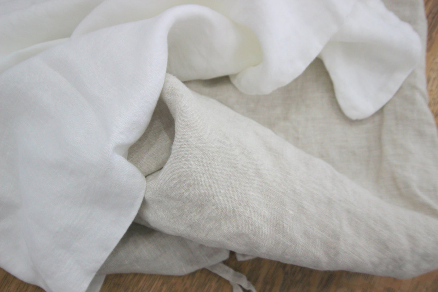 Square Chair Cushion Cover 100% Linen 16" 18" White