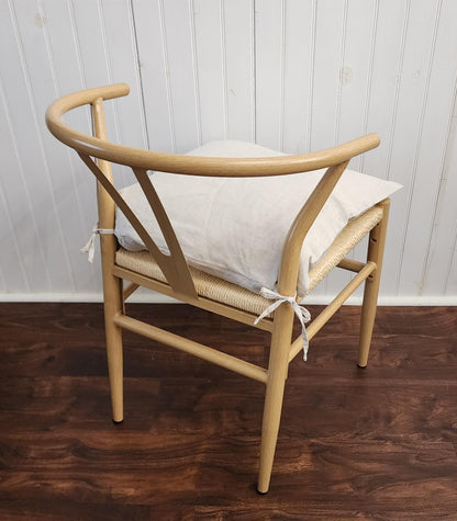 Chair Cushion Pad Cover Natural Beige 100% Linen Square 16" 18"