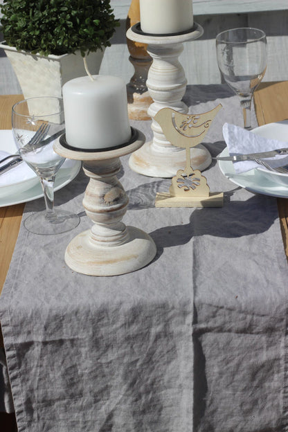 Table Runner 13x51 inches Gray 100% Linen
