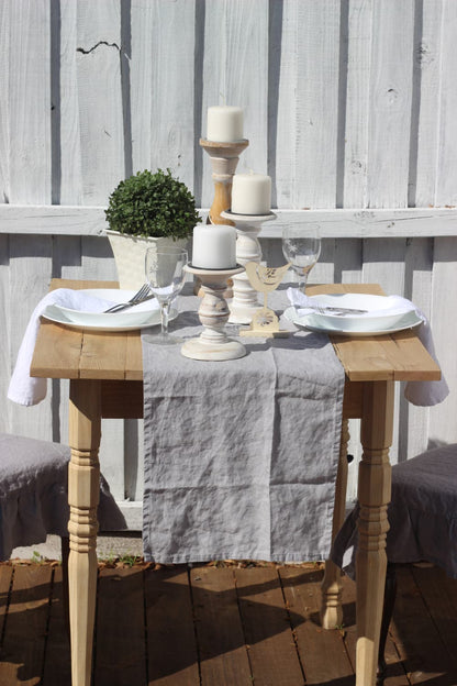 Table Runner 13x51 inches Gray 100% Linen
