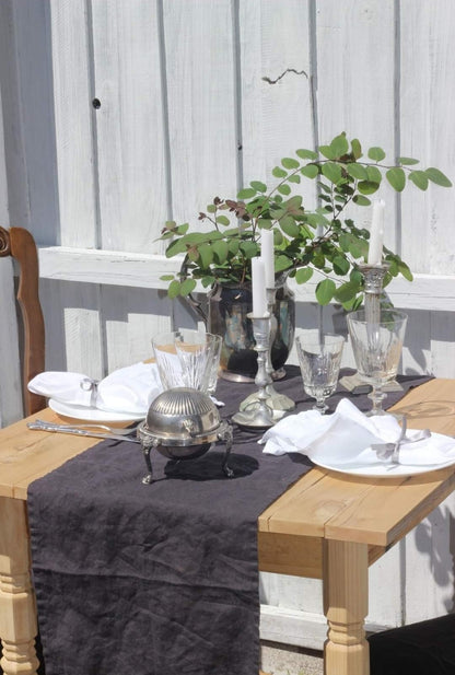 Table Runner 100% Linen Gray 13 x 51 inches
