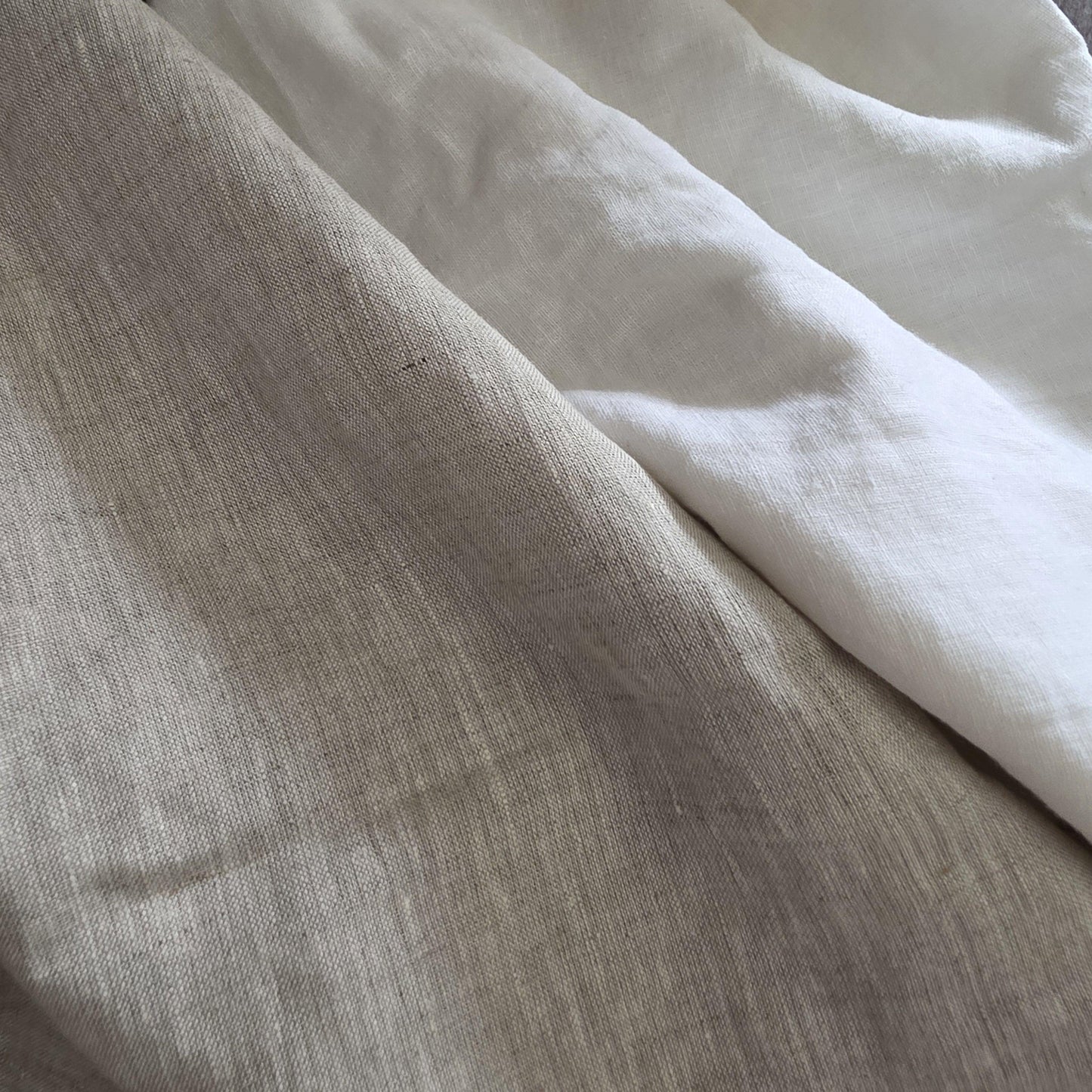 Chair Cushion Cover, Long Ties 100% Linen Natural Beige