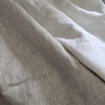 Chair Cushion Cover, Long Ties 100% Linen Natural Beige