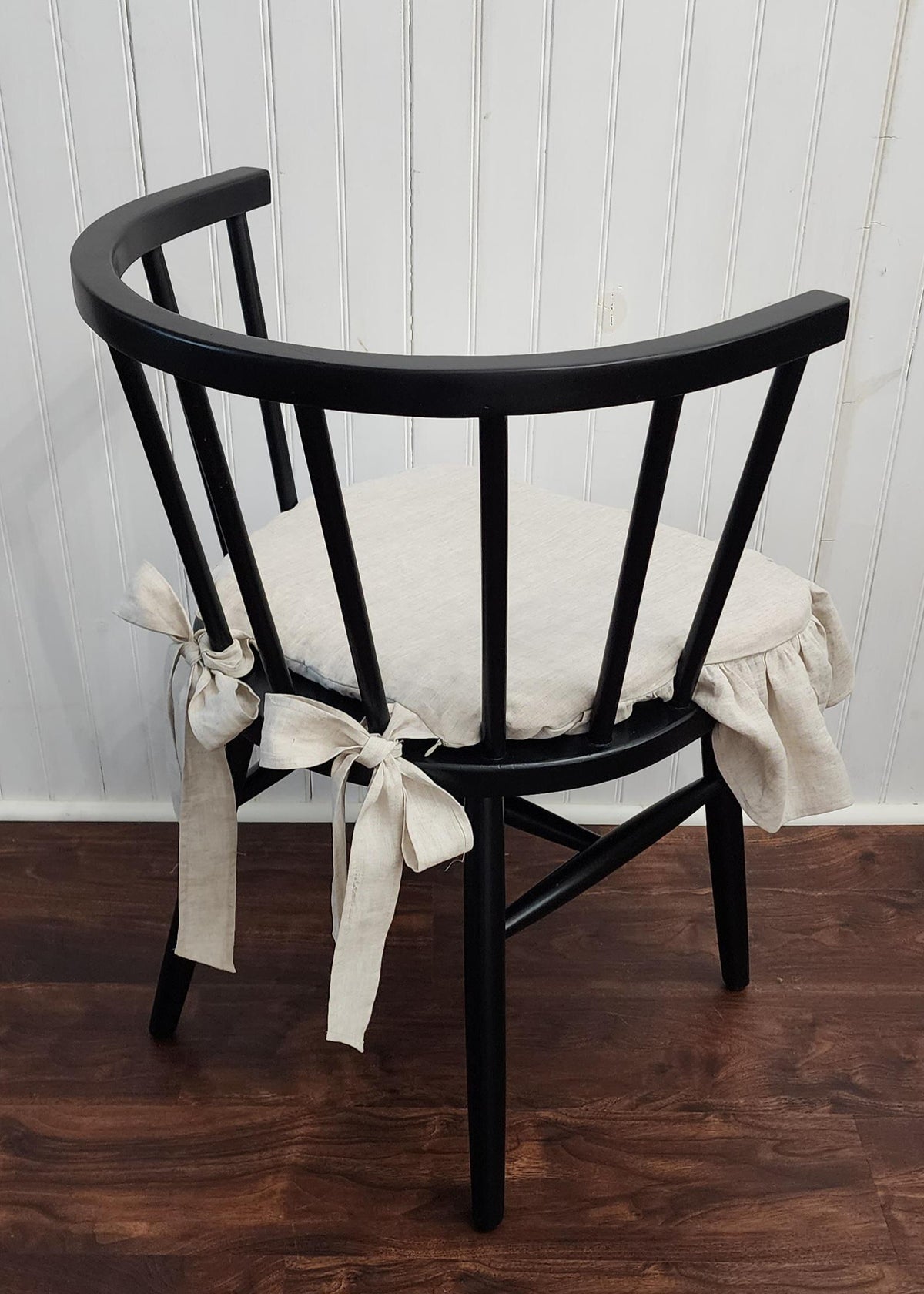 Zippered Cushion Pad Cover Windsor Spindle Chair Linen Natural Color