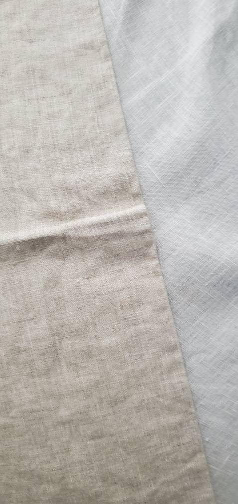 Simple 4-Sided Chair Seat Cover Natural Beige Dining Room Slipcover 100% Linen