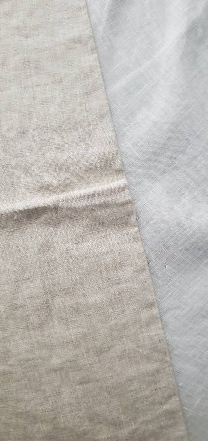 Simple 4-Sided Chair Seat Cover Natural Beige Dining Room Slipcover 100% Linen