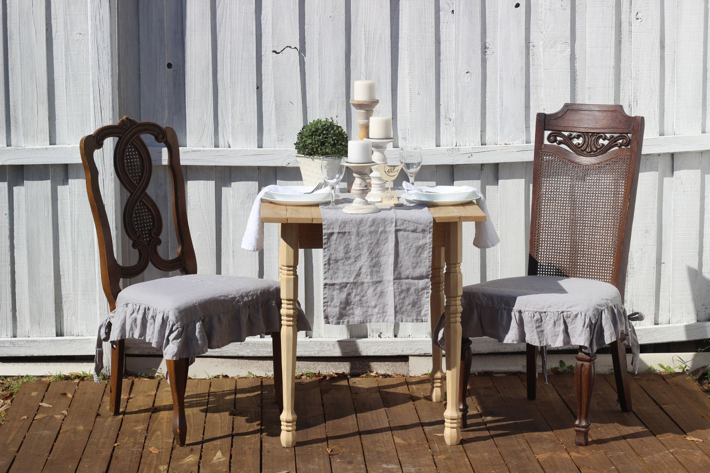 Table Runner 13x51 inches Gray 100% Linen
