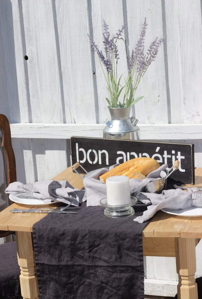 Table Runner 100% Linen Gray 13 x 51 inches