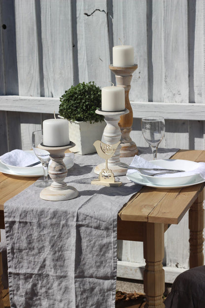 Table Runner 13x51 inches Gray 100% Linen