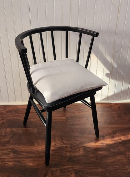 Square Chair Cushion Cover 100% Linen 16" 18" White
