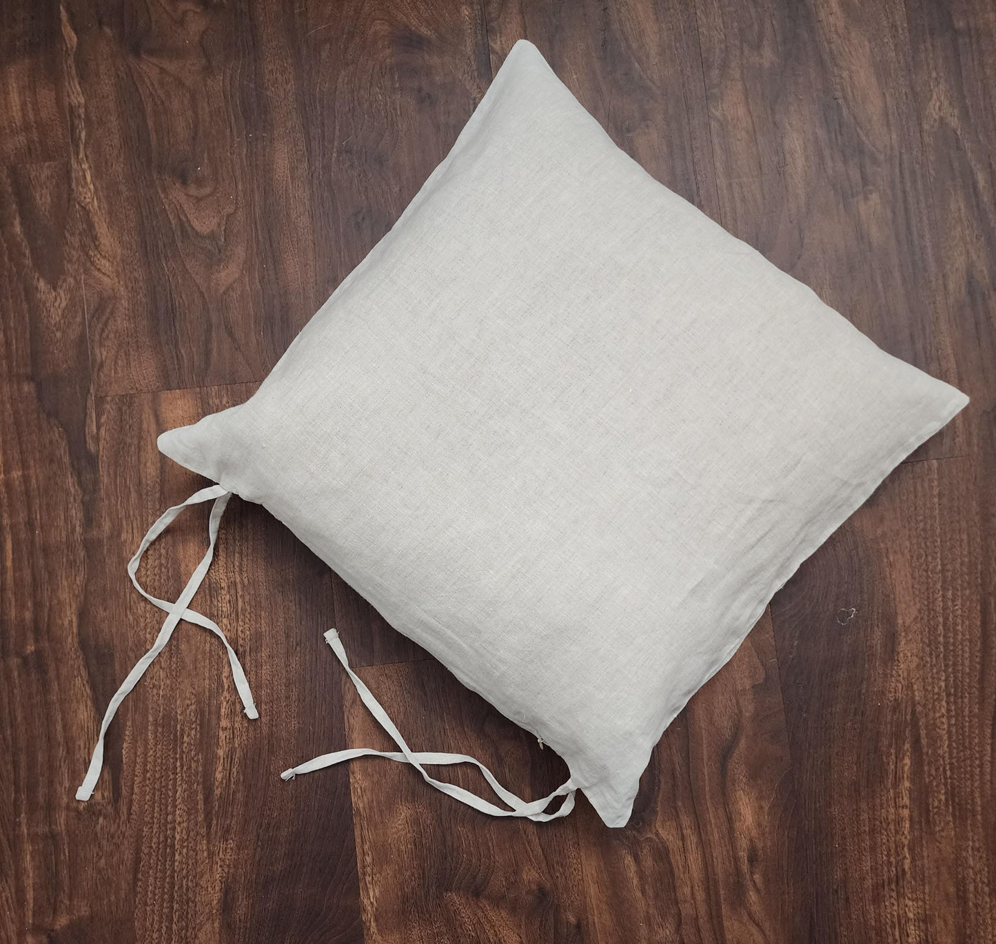 Chair Cushion Pad Cover Natural Beige 100% Linen Square 16" 18"